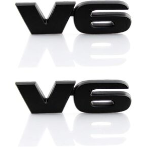 2 قطعة 3D V6 شعار معدني شارة ملصق سيارة درابزين الجذع ل 4 عداء تاكوما سيكويا (أسود) in Kuwait