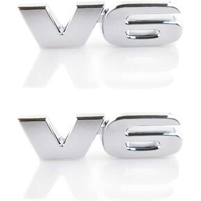 2PC 3D V6 Emblem Metal Badge Decal Car Fender Trunk for 4Runner Tacoma Sequoia (Black)