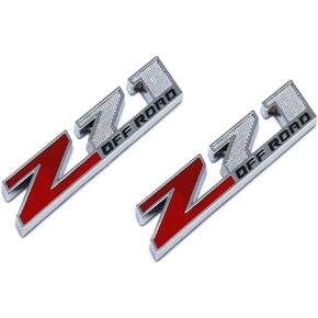 2pcs (Small Size) Z71 Off Road Emblems,3D Aolly Decal Emblems for GMC Chevy Silverado Sierra Suburban Colorado. (Chrome Red)