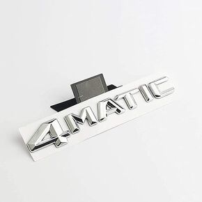 1pc for Car Side Fender Rear Trunk Emblem Badge Chrome Decal Sticker 3D Car 4MATIC Logo ABS Letter Emblem Decal (4matic-Silver - Style 1)
