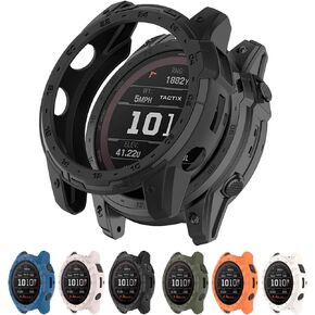 Compatible with Garmin Tactix 7 Amoled Protective Case Cover, TPU Protective Case Cover Shell Compatible with Garmin Tactix 7 Amoled(TPU Black)