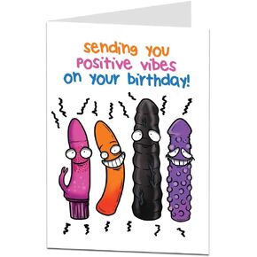 Funny Birthday Card For Women Sending You Positive Vibes