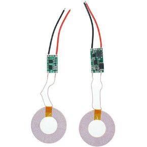 وحدة الشحن اللاسلكي Qi جهاز إرسال الشاحن الاستقرائي + وحدة إمداد الطاقة لجهاز الاستقبال DC 5V 2A (ملف القطر الخارجي 43 مم)-1 زوج in Kuwait