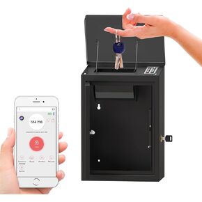 WeHere Key Drop Box for Outside Wall Mount, Key Return Box for Automotive, Anti-Thief & Waterproof Design for Outdoor, Heavy-Duty Secure Storage Box for Hotel,Car Rental, Large Capacity 6x10x14 Inch