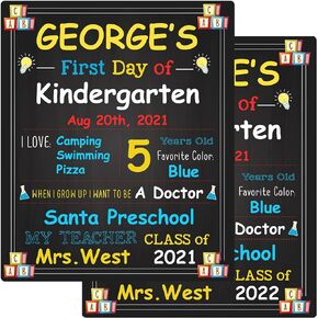 Gloween First Day of School Board Sign - 10 x 12 inch First & Last Day of School Chalkboard - 1st Day Back to School Sign Photo Prop for Kids Boys Girls - Erasable and Reusable in Kuwait