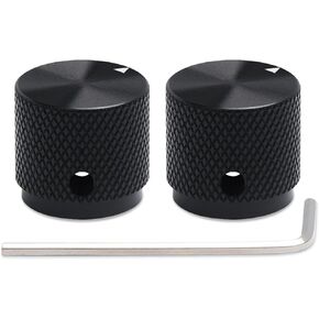 2PCS Guitar Knob, All Aluminum Potentiometer Gold Control Knob, Diameter 20mm, Height 18mm, Suitable for Electric Guitar, Bass, etc. Volume Audio Control Knob with 6mm Diameter Spindle