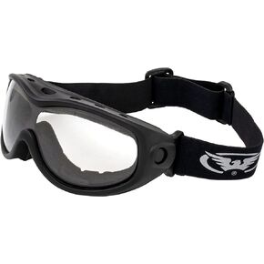 All-Star Motorcycle ATV MX Tactical "Over-The-Glasses" Goggles Gloss Black Frames Clear Lenses ANSI Z87.1+