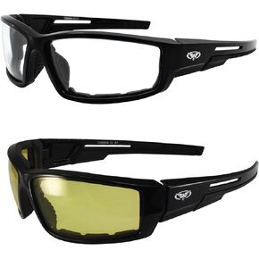 Global Vision Set of 2 Sly Motorcycle Sunglasses 24-Hour Yellow to Smoke & Smoke to Clear Photochromic Lenses