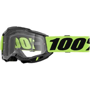 100% Accuri 2 Off-Road Goggle (Neon Yellow - Clear Lens)