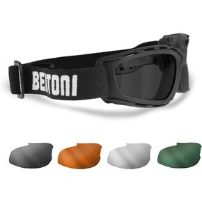 نظارات Bertoni للدراجات النارية والرياضات المتطرفة مع 4 عدسات قابلة للتبديل متضمنة في إيطاليا - AF120B نظارات مبطنة للدراجات النارية in Kuwait