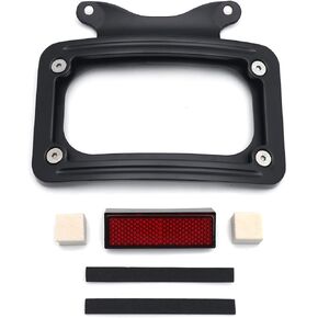 HTTMT- Chrome Dual LED Laydown Curved License Plate Bracket Tag Holder Compatible with 2010up FLHX, FLHXS, FLHXSE, FLTRX, FLTRXS '10-'12 FLHXSE [P/N: MT389A-CD]