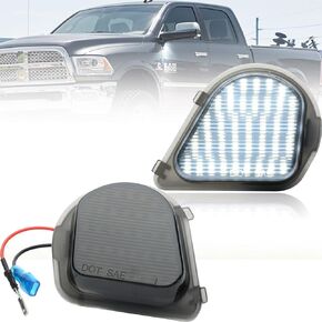NJSBYL Amber LED Side Mirror Turn Signal Light Kits for 2021 2022 2023 Ram 1500 Classic 2500 3500 Smoked Lens Switchback White LED Marker Driving Parking Lights Towing Lighting 68460762AA 68460763AA