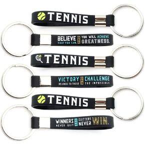 Inkstone Tennis Keychains | (12 Pack) Sports Inspirational Quotes Winners Never Quit and Quitters Never Win | Flexible | Gifts For Your Team, Friends, Family, and Colleagues