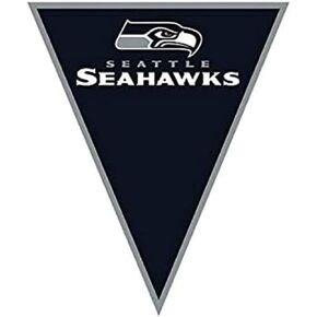 Seattle Seahawks Navy Blue Plastic Pennant Banner - 12' (Pack Of 1) - Ideal For Game Day Celebrations