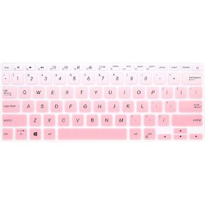 Silicone Keyboard Cover Skin for ASUS VivoBook 14 X412FA 14 inch Laptop USA Version-Gradient Pink