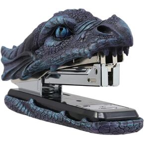 Ebros Gift Legendary Blue Ice Fire Dragon Head Stapler Light Duty Office Desktop Accessory Home Decor Resin Stationery Dungeons and Dragons Medieval Renaissance Fantasy Collectible