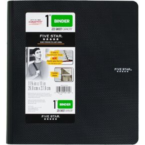 Five Star 1 Inch 3 Ring Binder, Plastic, Color Selected for You, 1 Count (26134)