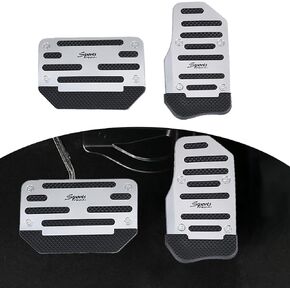 2 PCS Automotive Accelerator Brake Pedal Kit, Non-Slip Wear-Resistant Metal Rubber Pedal, No Need to Drill Sports Style Pedal Replacement Parts, for Most Automatic Car Accessories (Blue)