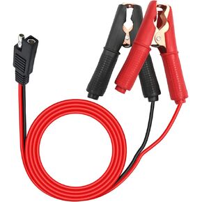 SAE Connector to Battery Clips SAE Alligator Clips 14AWG Battery Alligator Clips to SAE 12V 24V for Battery Charging Or Other Equipment (1m)