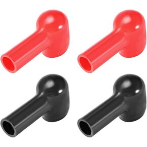 uxcell Battery Terminal Insulating Rubber Protector Covers for 14mm Terminal 8mm Cable Red Black 2 Pairs