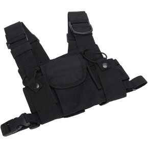 Radio Chest Harness, Walkie-talkie Double Chest Harness Front Pack Pouch Holster Vest Rig for Two Way Radio Walkie Talkie for Firefighting /Military /Rescue Essentials