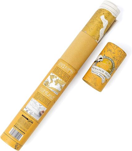 Lucky of London Scratch Off World Map حجم السفر الأصلي | خريطة سفر صغيرة لتتبع الرحلات | فن الخدش وخريطة العالم جدار الفن لديكور المكتب | مجلة السفر البديلة | هدايا السفر | صغير in Kuwait