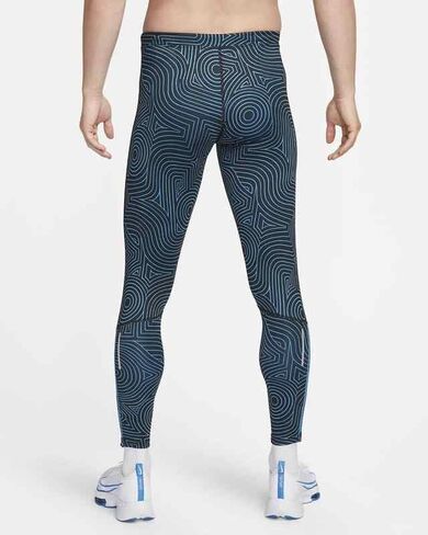 Nike Mens Dri-fit Challenger Sanctuary Running Training Tights M Black/Blue in Saudi Arabia