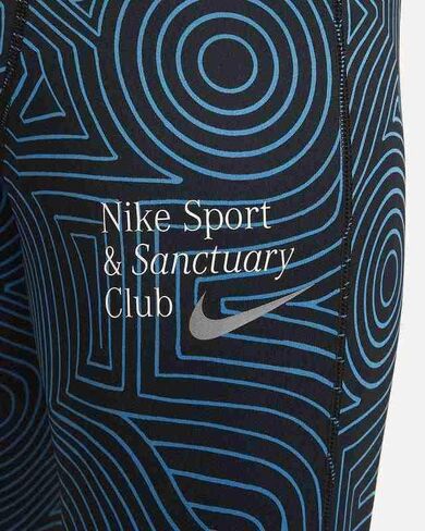 Nike Mens Dri-fit Challenger Sanctuary Running Training Tights M Black/Blue in Saudi Arabia