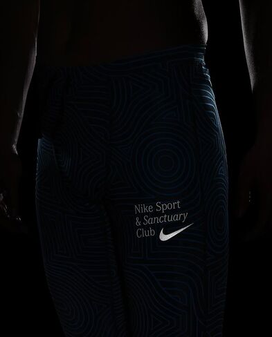 Nike Mens Dri-fit Challenger Sanctuary Running Training Tights M Black/Blue in Saudi Arabia