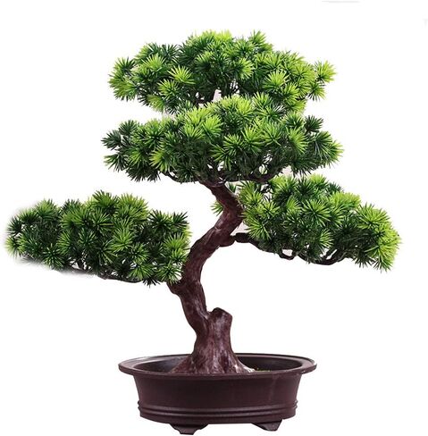 Artificial Bonsai Tree Potted Plant Ornament Bonsai Simulation Bonsai Green Plant Fake Plant Decoration Potted Artificial House Plants for Desk Home Office Display in Kuwait