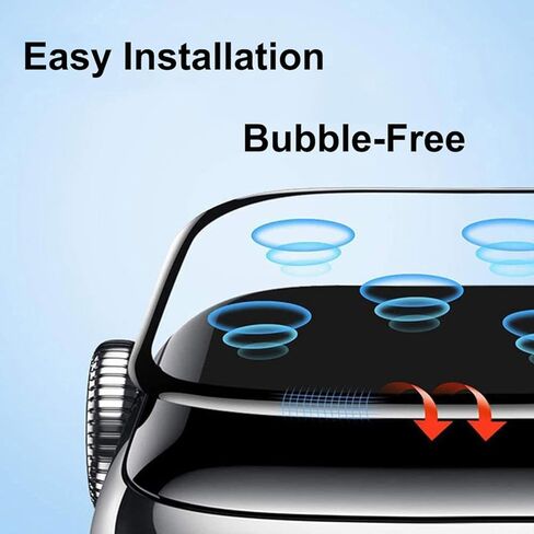 ZPIAR [عبوة من قطعتين واقي شاشة من الزجاج المقسى لسلسلة ساعات Apple 7/8/9 41 مم 45 مم تغطية كاملة للشاشة خالية من الفقاعات ومضادة للخدش ومقاومة للماء فائقة الدقة لسلسلة iWatch 7/8/9 (41 مم، أسود) in Kuwait