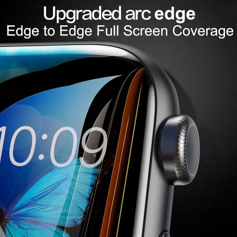 ZPIAR [عبوة من قطعتين واقي شاشة من الزجاج المقسى لسلسلة ساعات Apple 7/8/9 41 مم 45 مم تغطية كاملة للشاشة خالية من الفقاعات ومضادة للخدش ومقاومة للماء فائقة الدقة لسلسلة iWatch 7/8/9 (41 مم، أسود) in Kuwait