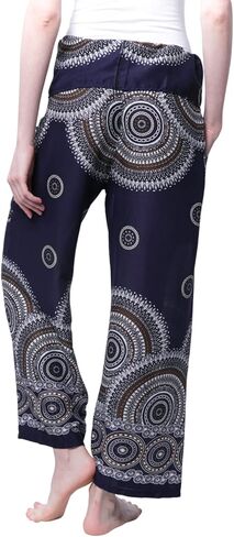 | Woman Thai Fisherman Pants Boho Harem Waist Yoga Baggy Bohemian Rayon Hippie 2 Pockets in Saudi Arabia