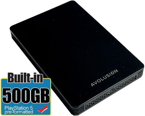 محرك الأقراص الصلبة الخارجي المحمول للألعاب Avolusion HD250U3-Z1-PRO سعة 500 جيجابايت USB 3.0 (PS5 مُصمم مسبقًا) - ضمان لمدة عامين in Saudi Arabia