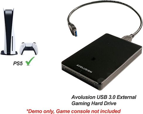 محرك الأقراص الصلبة الخارجي المحمول للألعاب Avolusion HD250U3-Z1-PRO سعة 500 جيجابايت USB 3.0 (PS5 مُصمم مسبقًا) - ضمان لمدة عامين in Saudi Arabia