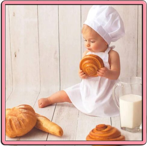 Newborn Baby Photography Prop Apron and Hat Outfit Set Baby Chef Costume for Cooking Baking Painting,Boys 0-6 Months in Kuwait