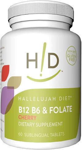 Hallelujah Diet B12, B6 & Folate Dietary Supplements � Cherry Flavored Sublingual Vitamins (60 Tablets) in Saudi Arabia