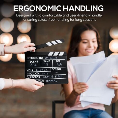 Film Clapper Board, Black & White 10 x 9 inch, Film Slate Clapper, Plastic Director Clap Board, Movie Props for Film Making, Movie Film Clapboard with Erasable Pen, Movie Decor in Kuwait