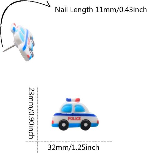 20 جهاز كمبيوتر شخصى الكرتون الزخرفية دفع دبابيس النقل النمذجة حافلة سيارة الشرطة للصور ورقة مذكرة ملاحظات اللوازم المكتبية الفلين مجلس الورق المقوى خريطة الأظافر Thumbtack in Kuwait