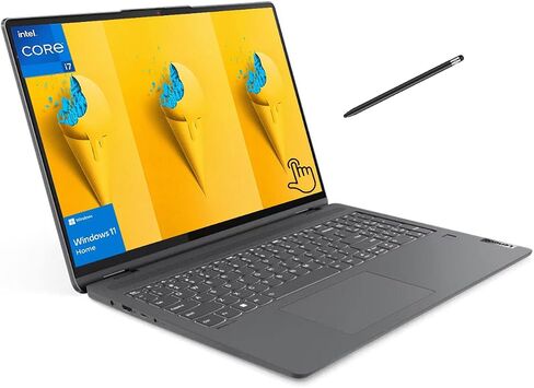 Lenovo IdeaPad Flex 5 2-in-1 Laptop, 16" 2.5K(2560 x 1600) Touch, Intel Core i7-1255U, Intel Iris Xe Graphics, 16GB RAM 512GB SSD SSD, Backlit Keyboard, Wi-Fi 6, Windows 11 Home, with 5ave Stylus Pen in Saudi Arabia
