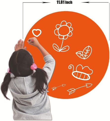 10 Pcs Self-Adhesive 11.8x11.8" Message Board Circular Dry Erase Dots Label Stickers for Child's Room Kindergarten Child's Painting Teaching Blackboard Decals-Chalkboard Contact Paper(Pink) in Saudi Arabia
