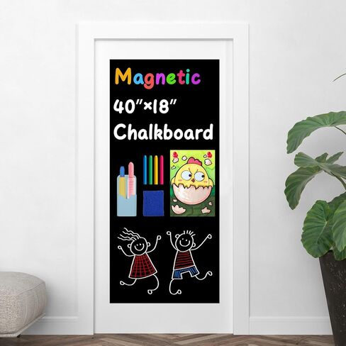 ورق اتصال السبورة المغناطيسية | ملصق جداري للأطفال، للمنزل والمكتب، ورقة سبورة سوداء مقاس 40 × 18 بوصة in Kuwait