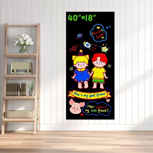 ورق اتصال السبورة المغناطيسية | ملصق جداري للأطفال، للمنزل والمكتب، ورقة سبورة سوداء مقاس 40 × 18 بوصة in Kuwait