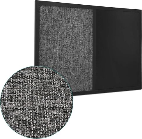 Navaris Combination Chalk and Bulletin Board - 18 x 24 in Magnetic Chalkboard Fabric Combo Pin Board for Wall - Incl. Chalk, Pins, Magnets - Beige in Saudi Arabia