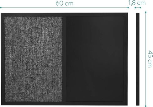 Navaris Combination Chalk and Bulletin Board - 18 x 24 in Magnetic Chalkboard Fabric Combo Pin Board for Wall - Incl. Chalk, Pins, Magnets - Beige in Saudi Arabia