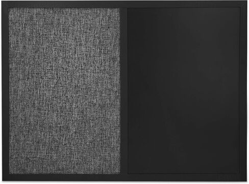 Navaris Combination Chalk and Bulletin Board - 18 x 24 in Magnetic Chalkboard Fabric Combo Pin Board for Wall - Incl. Chalk, Pins, Magnets - Beige in Saudi Arabia