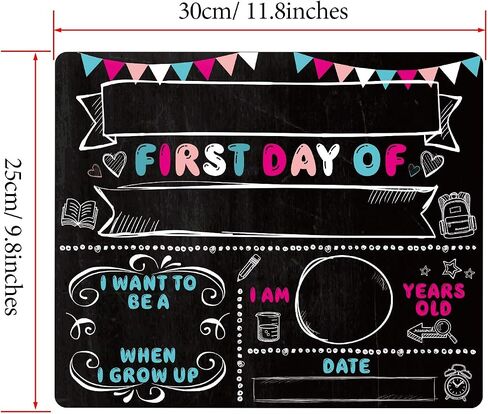 2 Pieces Paper First and Last Day of School Chalkboard Sign Cardboard Back to School Sign for Kids, Back to School Photo Prop Cardboard Double Sided (2 Pieces) in Saudi Arabia