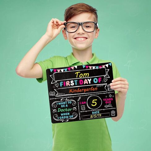 2 Pieces Paper First and Last Day of School Chalkboard Sign Cardboard Back to School Sign for Kids, Back to School Photo Prop Cardboard Double Sided (2 Pieces) in Saudi Arabia