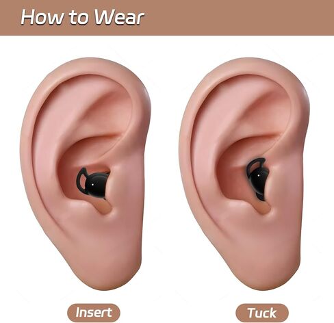 barsone Sleep Earbuds for Side Sleepers, Mini Invisible Wireless Bluetooth 5.3 Ear Buds, Micro Sleep Noise Cancelling Headphones, Hidden Earbuds for Small Ears Sleeping, Working, Exercise (Black) in Kuwait