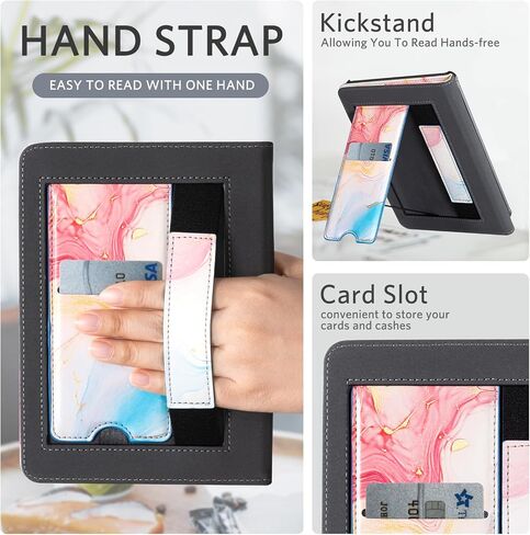 CoBak Case for Kindle Paperwhite - All New PU Leather Cover with Auto Sleep Wake, Hand Strap, Card Slot for Kindle Paperwhite Signature Edition and Kindle Paperwhite 11th Generation 2021 Released in Saudi Arabia